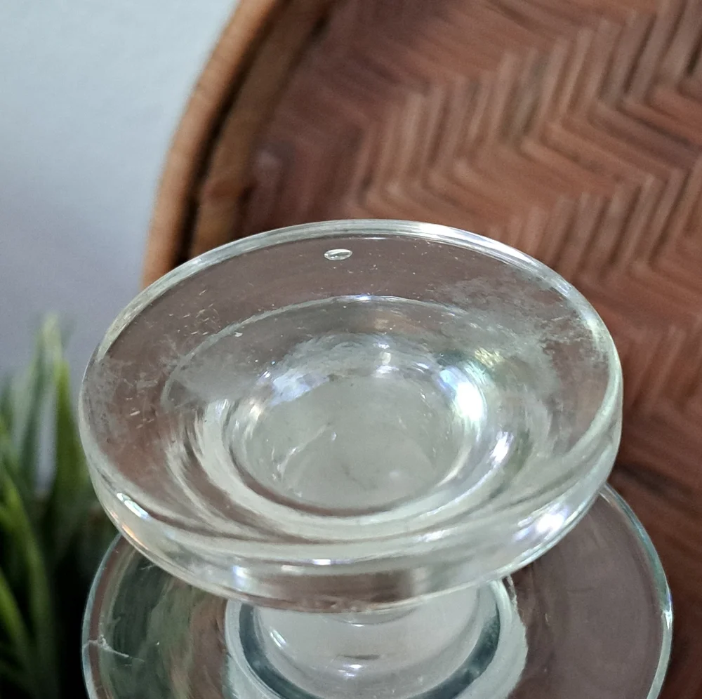 VINTAGE Blown Glass Ship Decanter & Glass Stopper